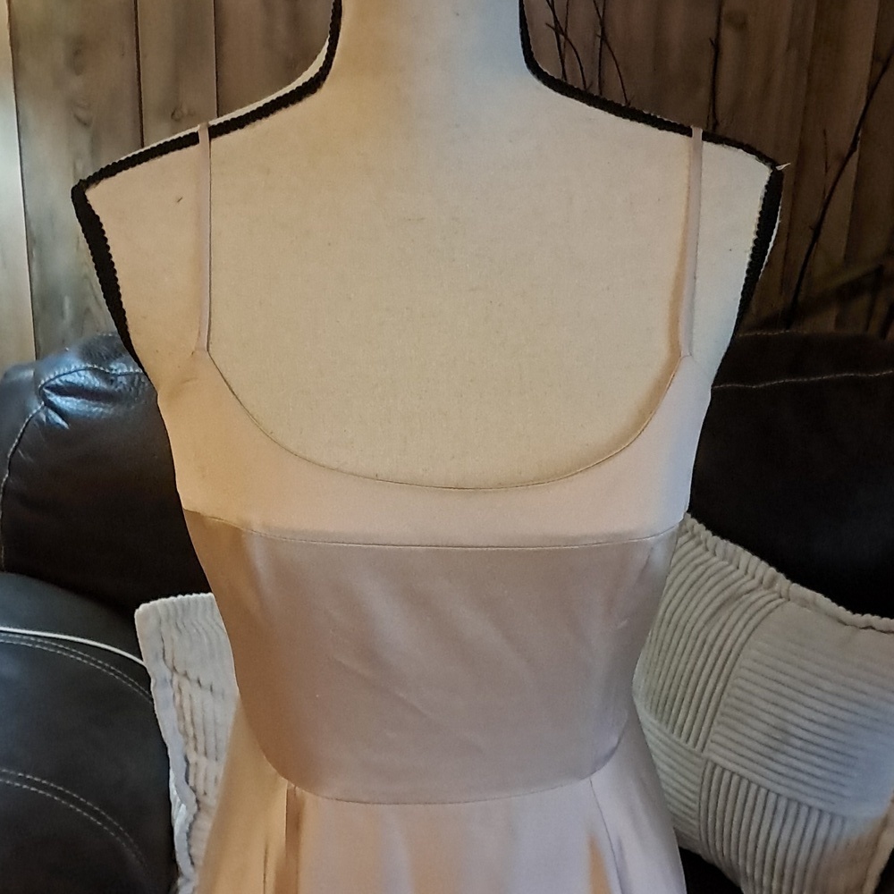 ASOS Nude Spaghetti Strap Satin Maxi Dress for Weddings Size 6 Bridesmaid Nude - Picture 2 of 11